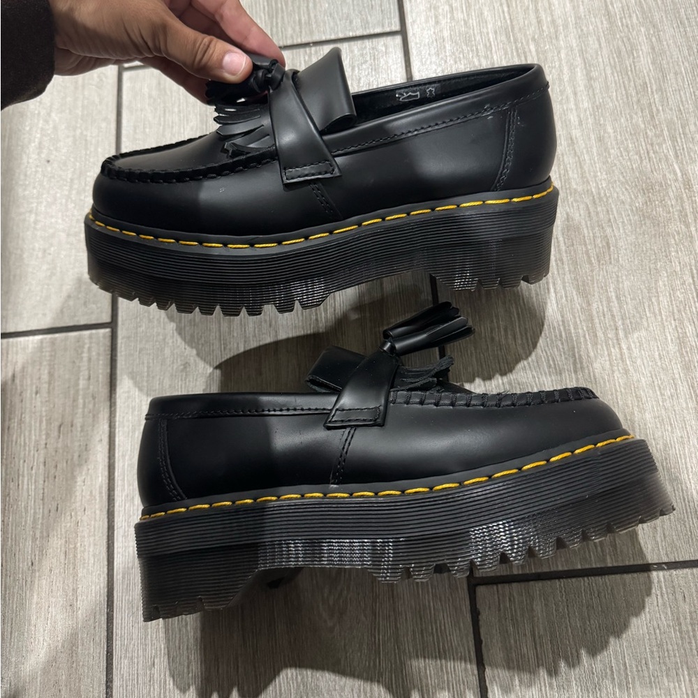 Dr. Martens Black Platform Loafers with Tassel